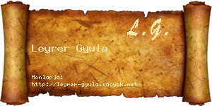 Leyrer Gyula névjegykártya